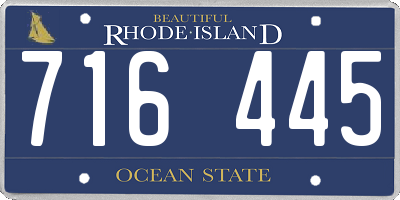 RI license plate 716445