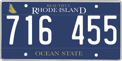 RI license plate 716455