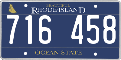 RI license plate 716458