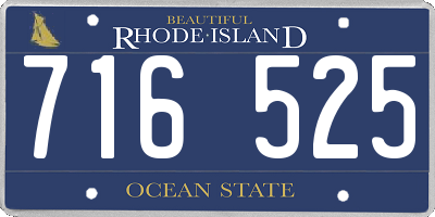 RI license plate 716525