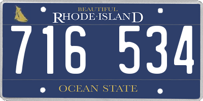 RI license plate 716534