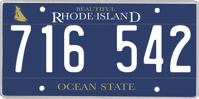 RI license plate 716542