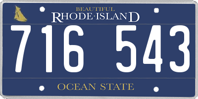 RI license plate 716543