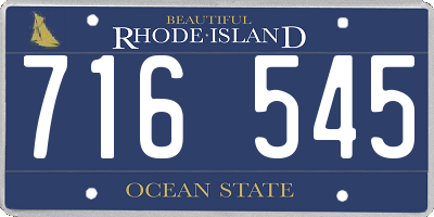 RI license plate 716545