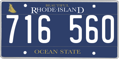 RI license plate 716560