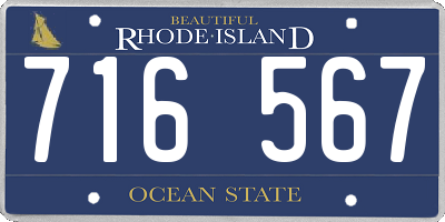 RI license plate 716567