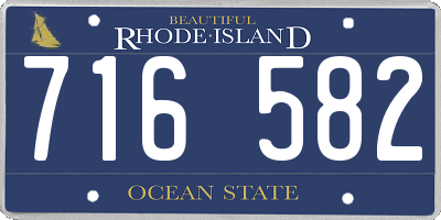 RI license plate 716582
