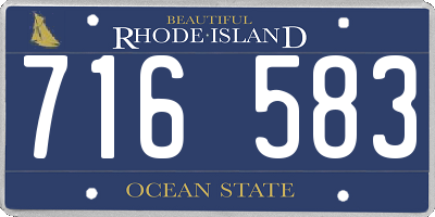 RI license plate 716583