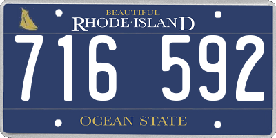 RI license plate 716592