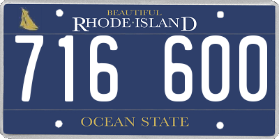 RI license plate 716600