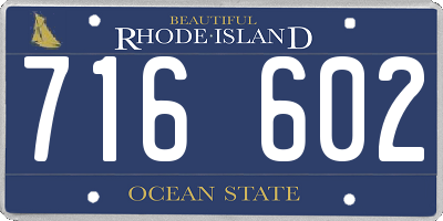 RI license plate 716602