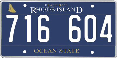 RI license plate 716604