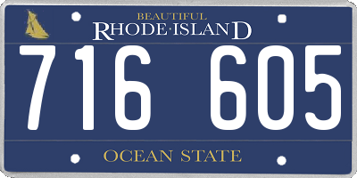 RI license plate 716605