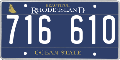 RI license plate 716610