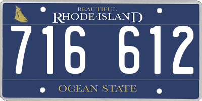 RI license plate 716612