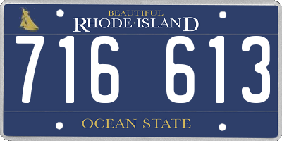 RI license plate 716613
