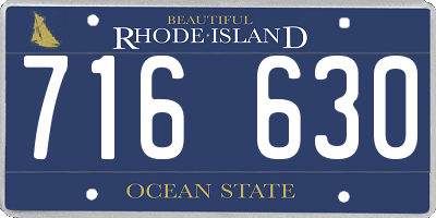 RI license plate 716630