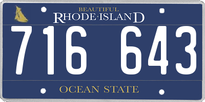 RI license plate 716643