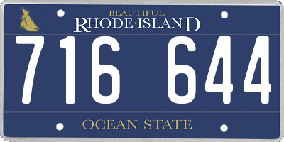 RI license plate 716644