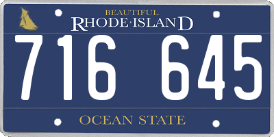 RI license plate 716645
