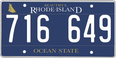 RI license plate 716649