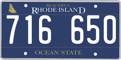 RI license plate 716650