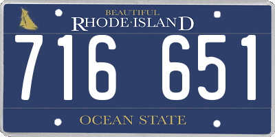 RI license plate 716651