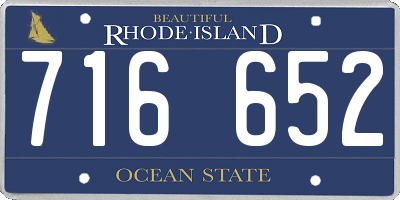 RI license plate 716652