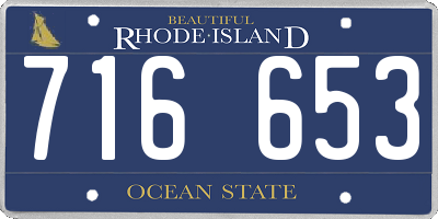 RI license plate 716653