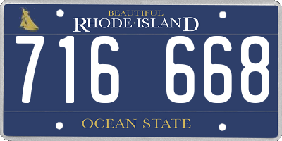 RI license plate 716668