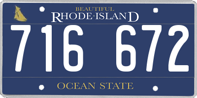 RI license plate 716672