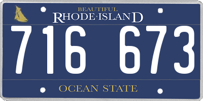 RI license plate 716673