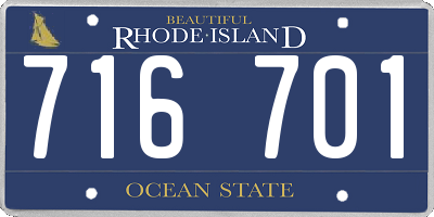 RI license plate 716701
