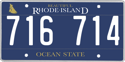 RI license plate 716714
