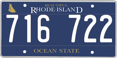 RI license plate 716722