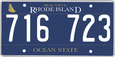 RI license plate 716723