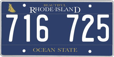 RI license plate 716725