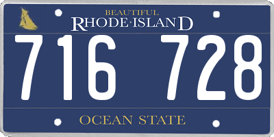 RI license plate 716728