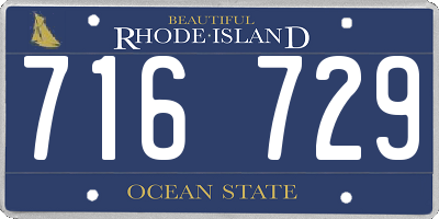 RI license plate 716729