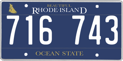 RI license plate 716743