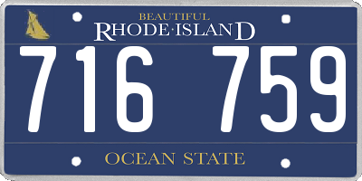 RI license plate 716759