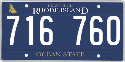 RI license plate 716760
