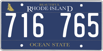 RI license plate 716765