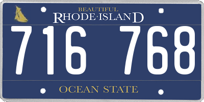 RI license plate 716768
