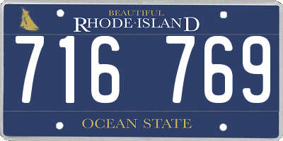 RI license plate 716769