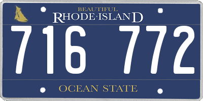 RI license plate 716772