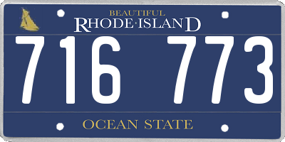 RI license plate 716773