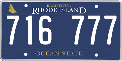 RI license plate 716777