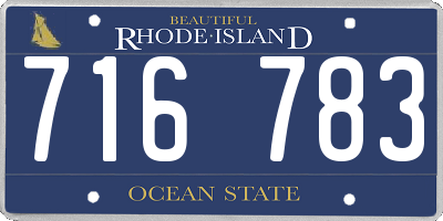 RI license plate 716783