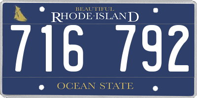 RI license plate 716792